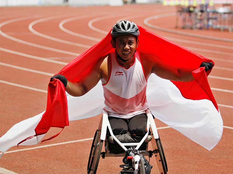 Jaenal Aripin Pembalap Kursi roda Asal Indonesia Tambah Mendali Perak Untuk Indonesia di Asian Para Games 2018