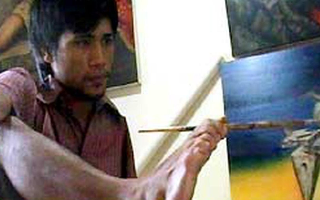 Asroel Pelukis Tanpa Tangan