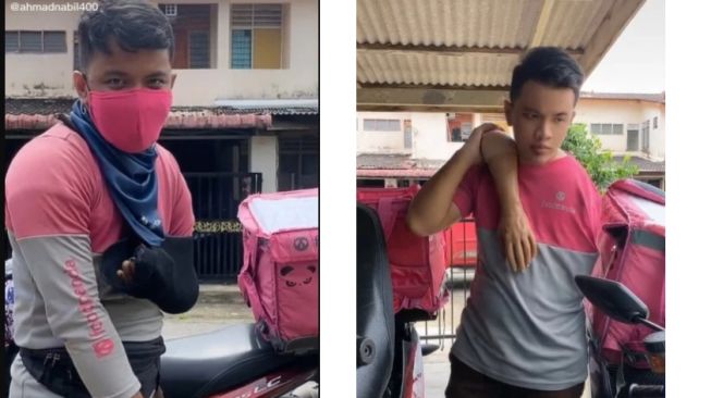 Tak Ingin Bikin Konsumen Takut, Ojol Ini Beli Tangan Palsu untuk Tutupi Cacat Fisiknya