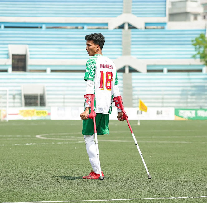 Agung Rizki Satria Pemain Timnas Sepakbola Amputasi Indonesia