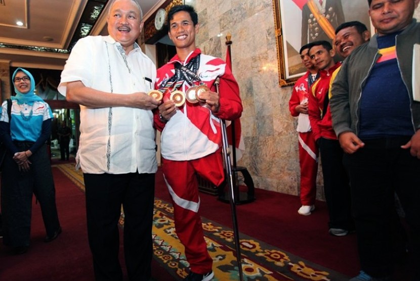 Muhammad Bejita atlit difabel yang mendapatkan 2 mendali emas di asean para games