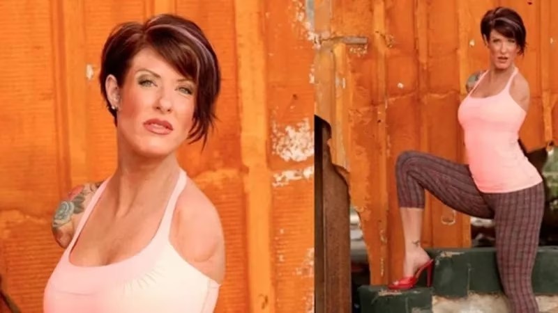 Barbie Thomas seorang binaraga wanita tanpa tangan.