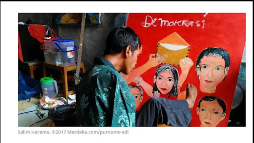 Salim, Pelukis Disabilitas Tanpa Tangan di Asosiasi Swiss