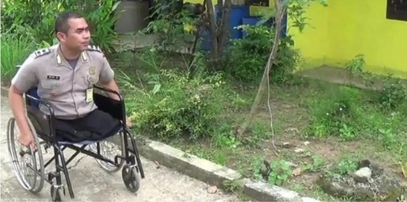 Kehilangan Kaki dan Jadi Disabilitas Tak Halangi Aipda Beni Bertugas